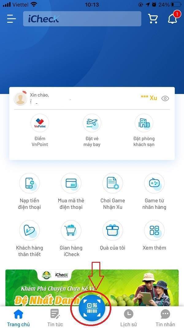 quét mã vạch trên thẻ căn cước