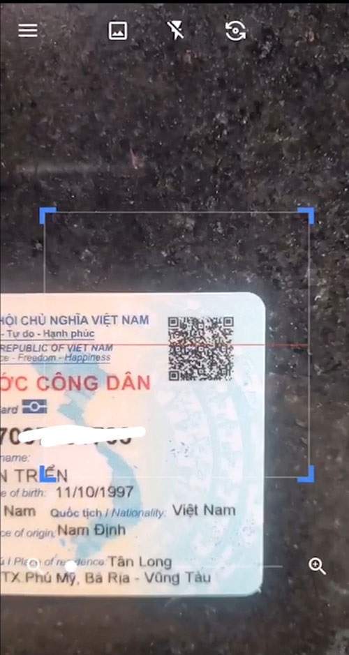 quét mã cccd